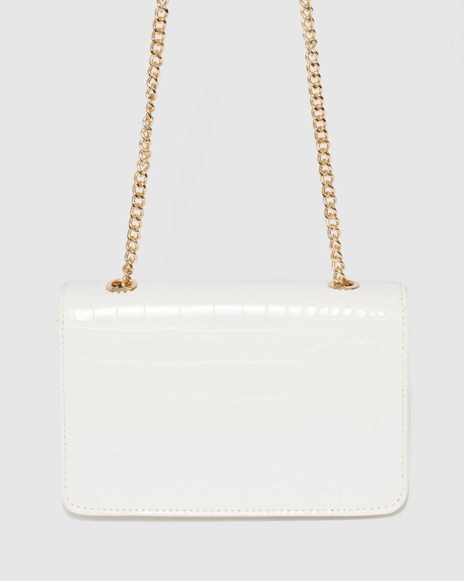 White Lauren Chain Crossbody Bag