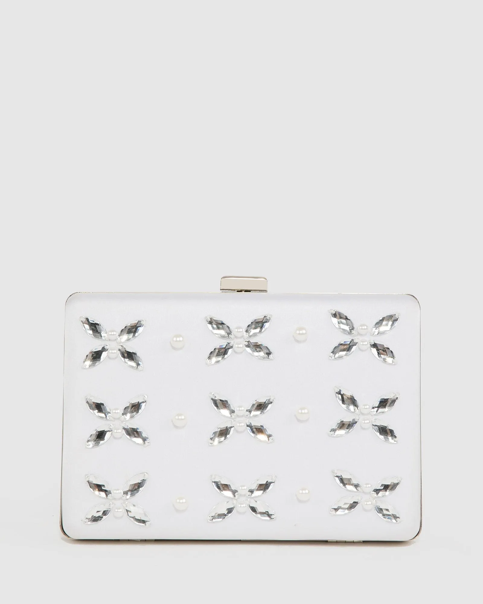 White Lizama Sparkle Clutch Bag