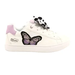 White Sort Sneakers With A Bow American Club ES64