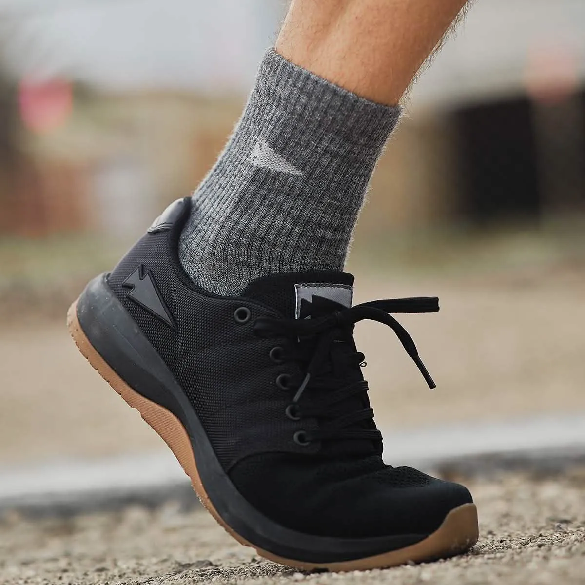 Women's Ballistic Trainers - Black + Gum w/ Black Reflective Spearhead