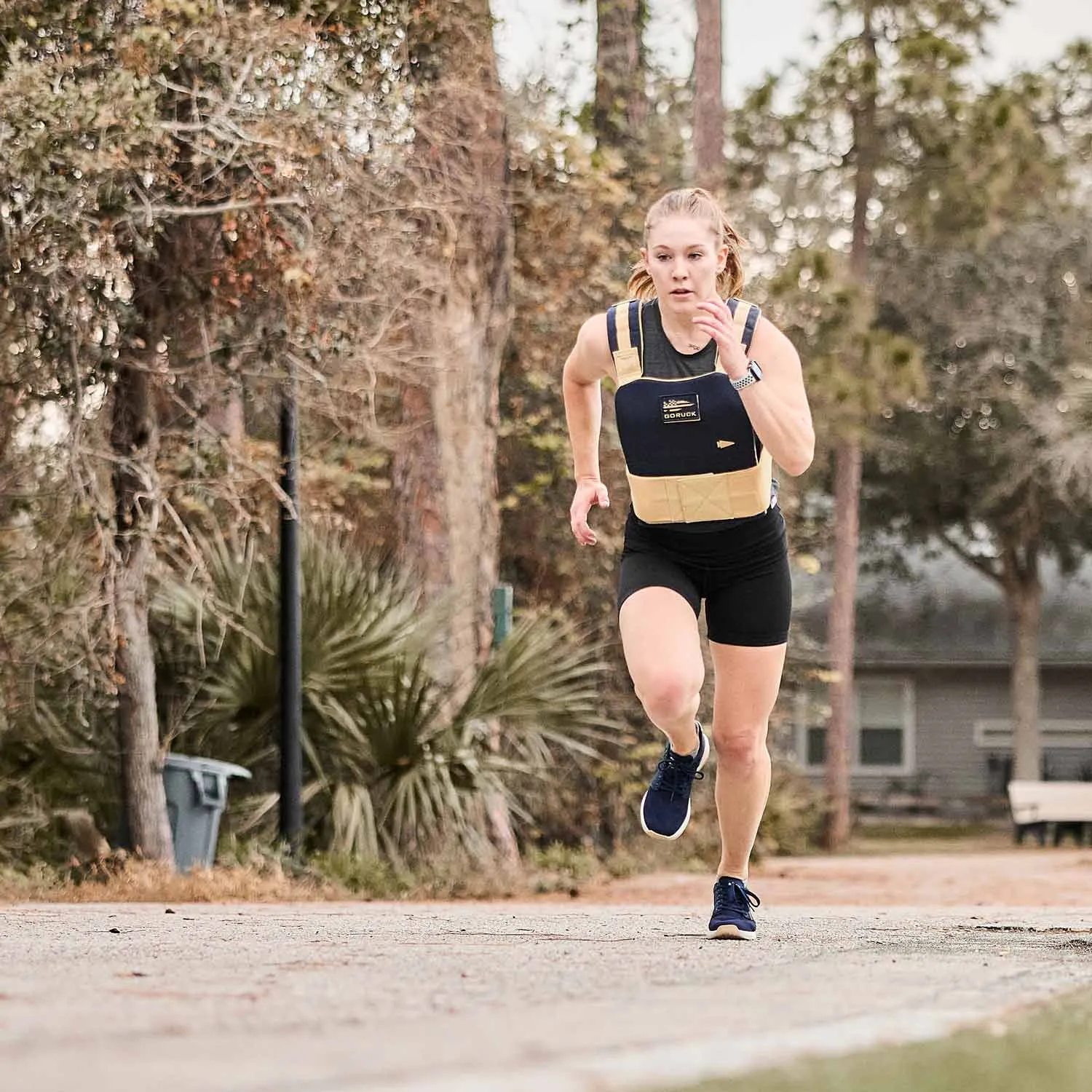 Women's Ballistic Trainers - Navy + White + Gold W/ Gold Reflective Spearhead