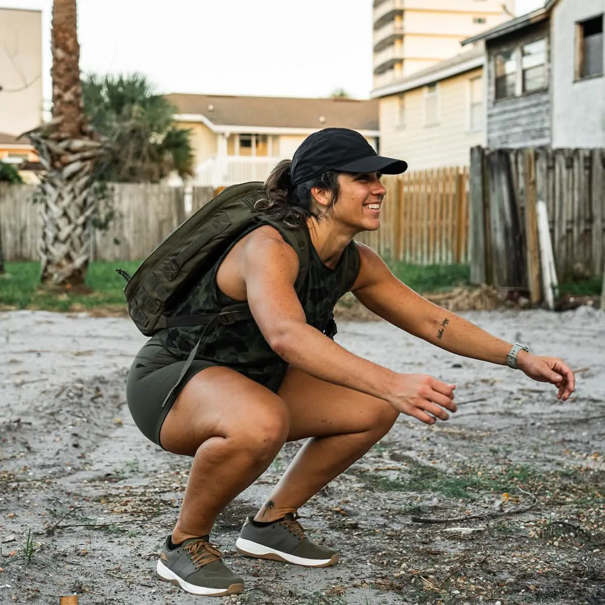 Women's Ballistic Trainers - Ranger Green + White W / Coyote Reflective Spearhead