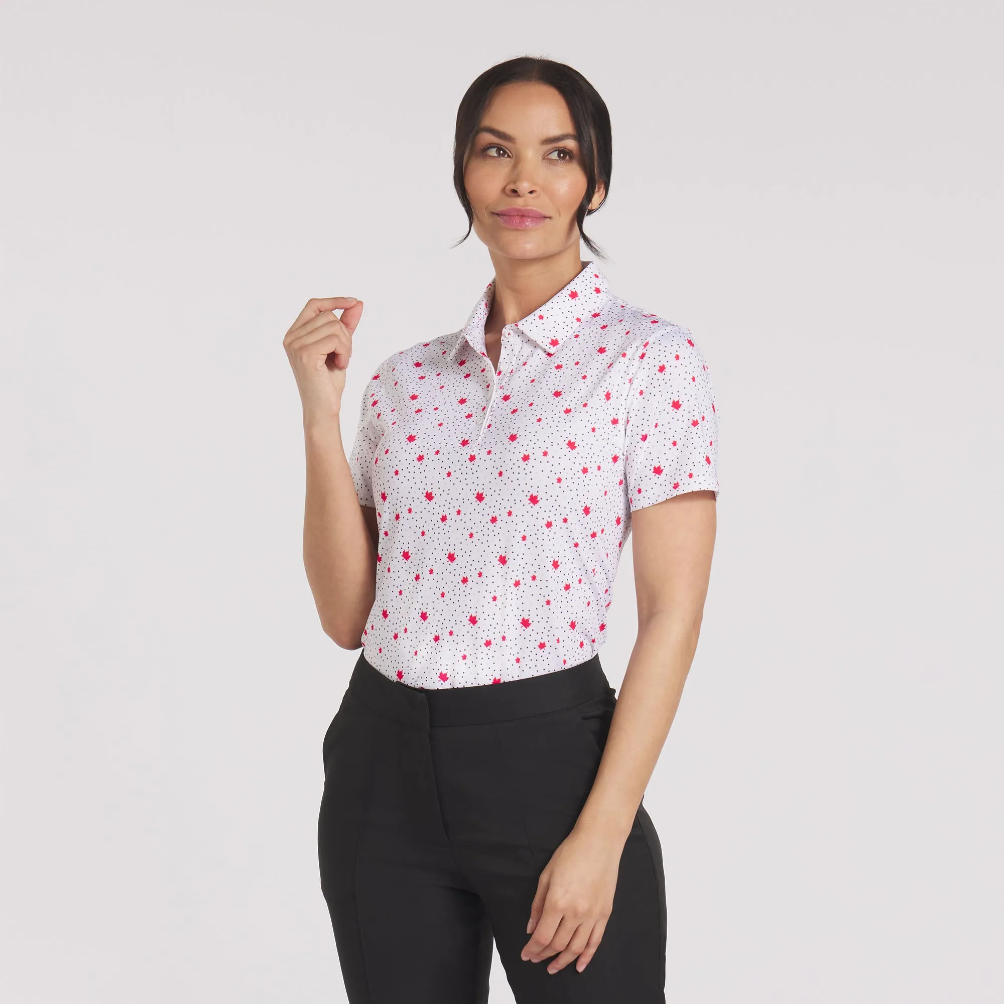 Women's Canada Maple Dot Golf Polo