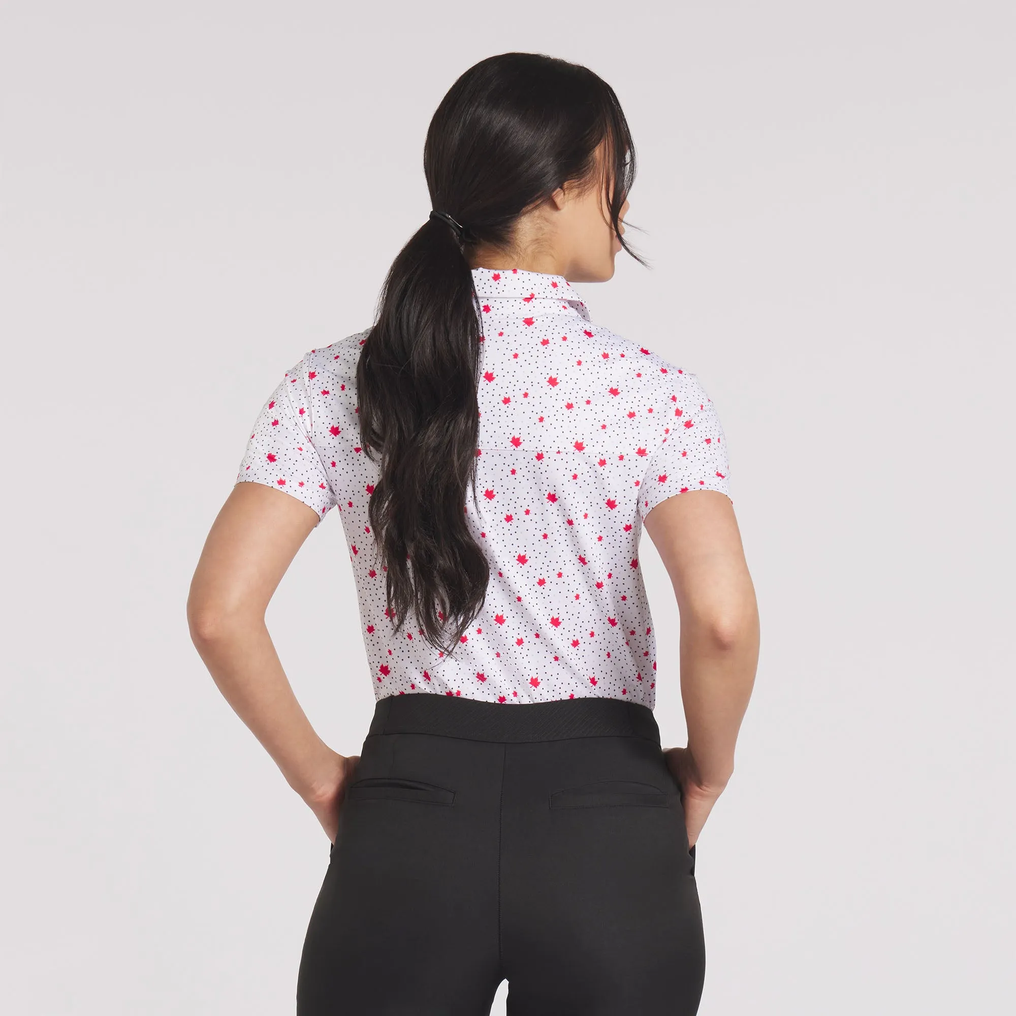 Women's Canada Maple Dot Golf Polo