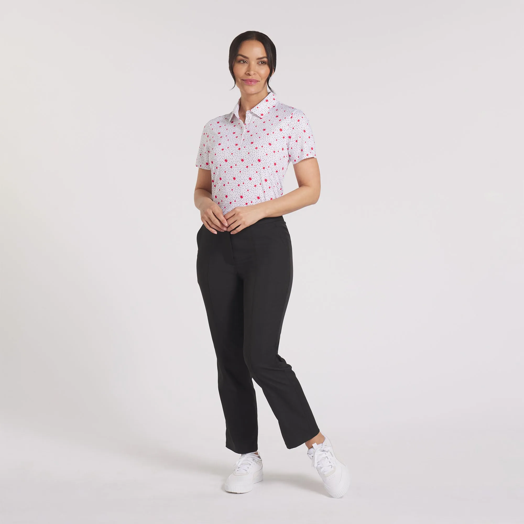 Women's Canada Maple Dot Golf Polo