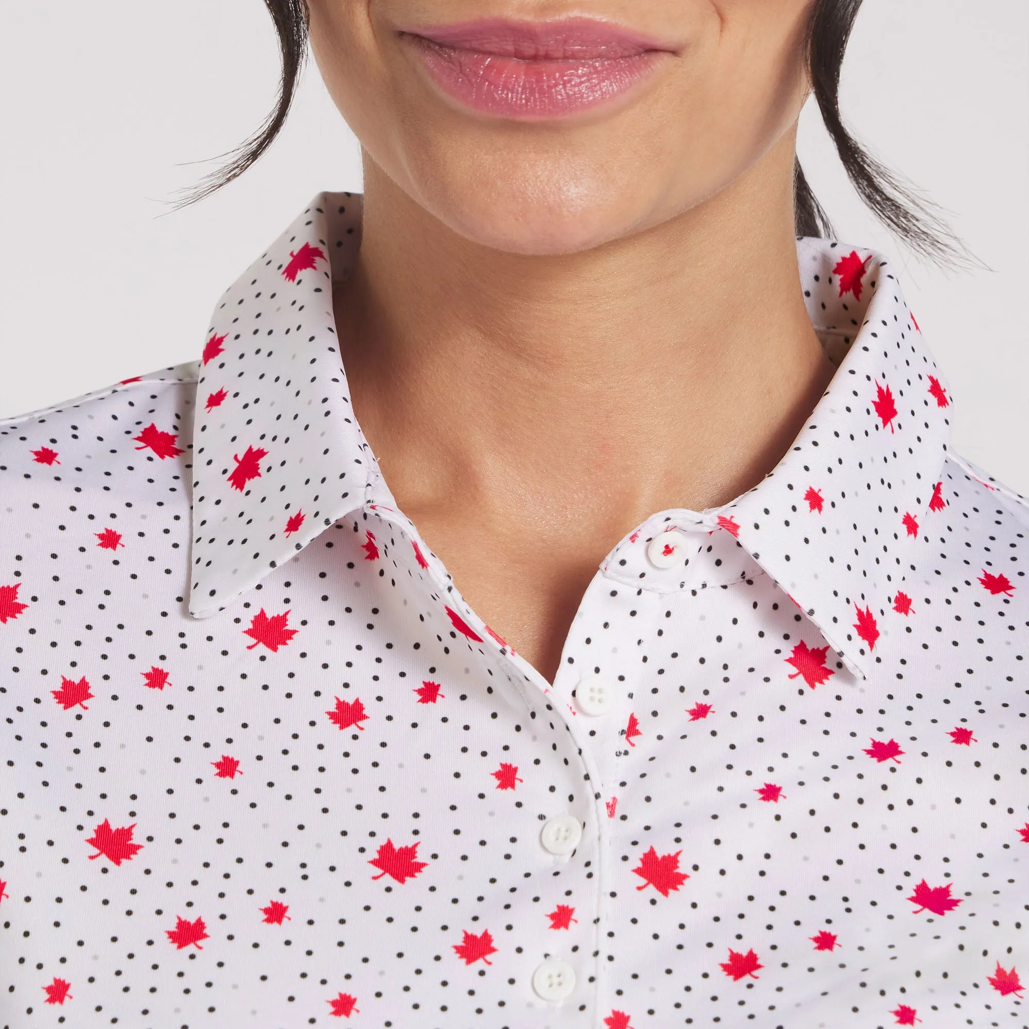 Women's Canada Maple Dot Golf Polo