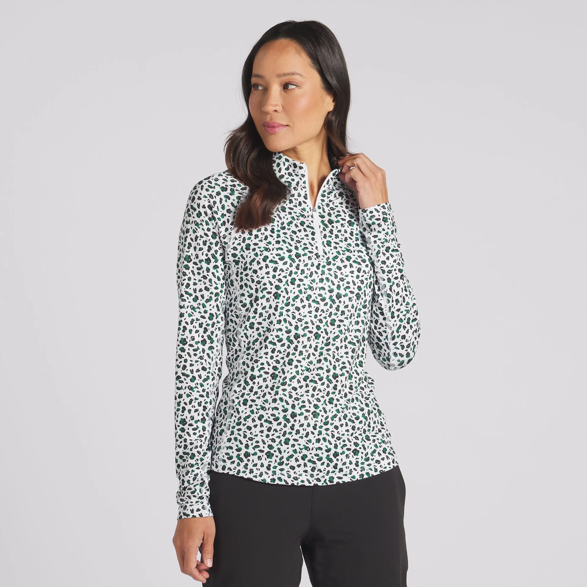 Women's YouV Leopard Golf 1/4 Zip