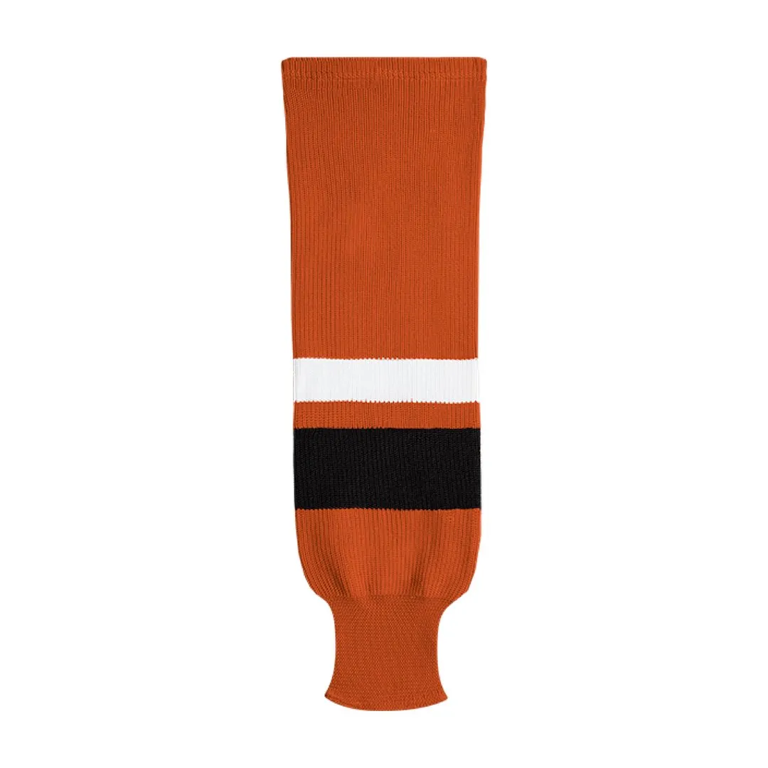 X9800 Knit Hockey Socks: Bright Orange/Black/White