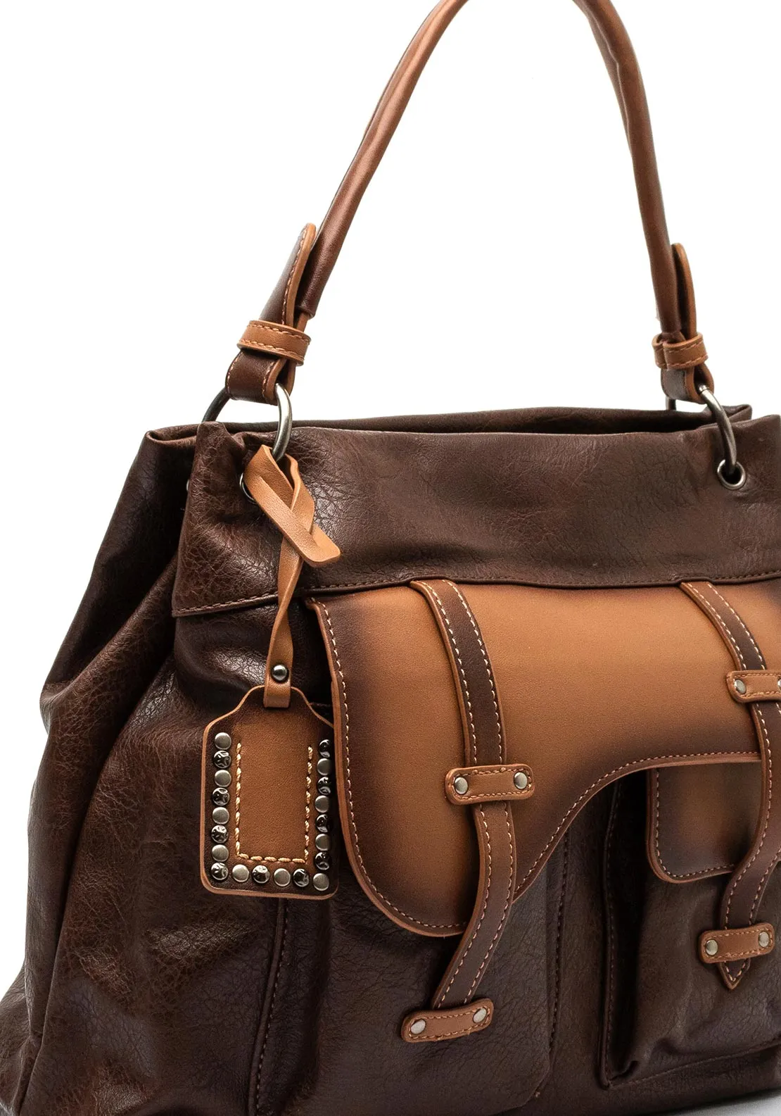 Zen Collection Satchel Shoulder Bag, Brown